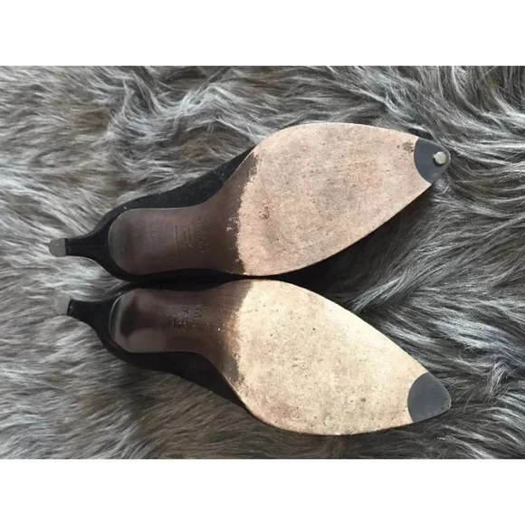 Stuart Weitzman Black Suede Heeled Ankle Booties 7 - Picture 5 of 5